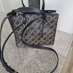Marc Jacobs Black and Tan Patterned Small Shoulder Bag Canvas Preloved